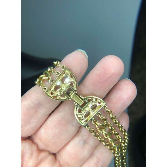 1025 Monet Vintage Gold tone Layered link chain 24" necklace - Picture 4 of 4